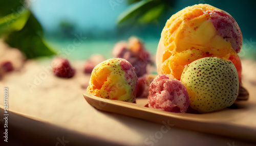 tropical fruit ice cream summer vibe photo