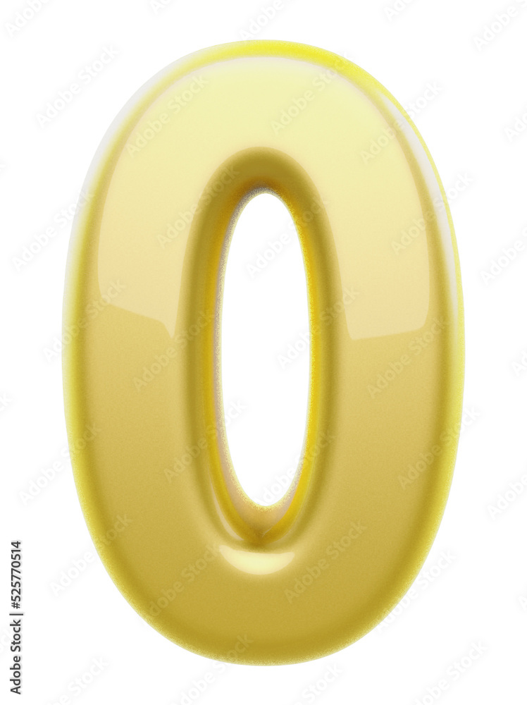 3d number 0 gold