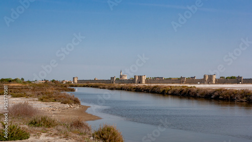 The salt flats of Aigues-Mortes in the Camargue, France