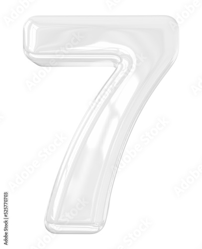 3d number 7 silver