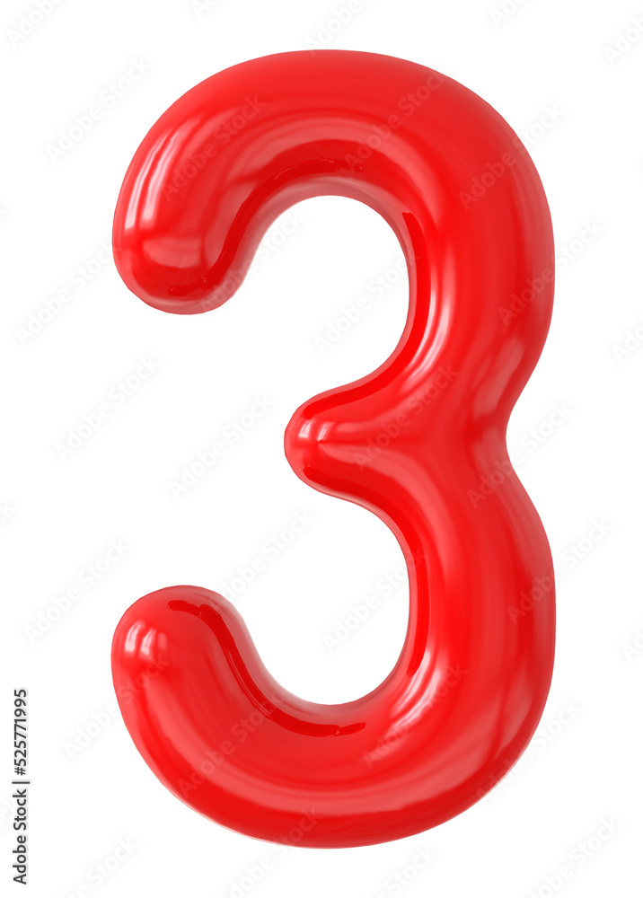red number 3 red number 3