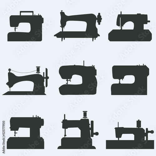 Flat vector illustration of sew machine icon