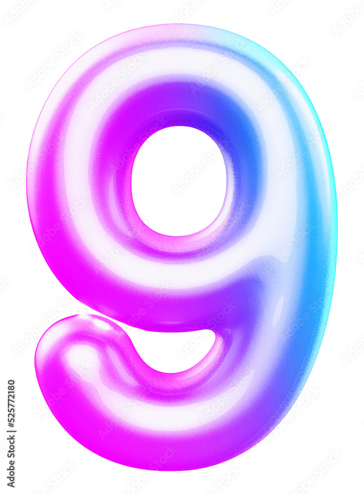 3d Number 9 Gradient 3d Number 9 Gradient