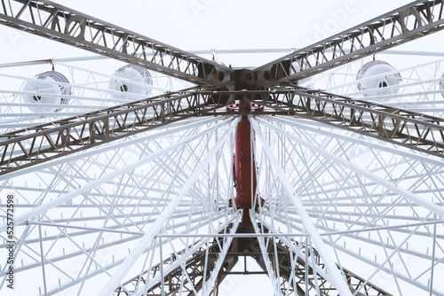 Ferris wheel carousel details. Bottom view