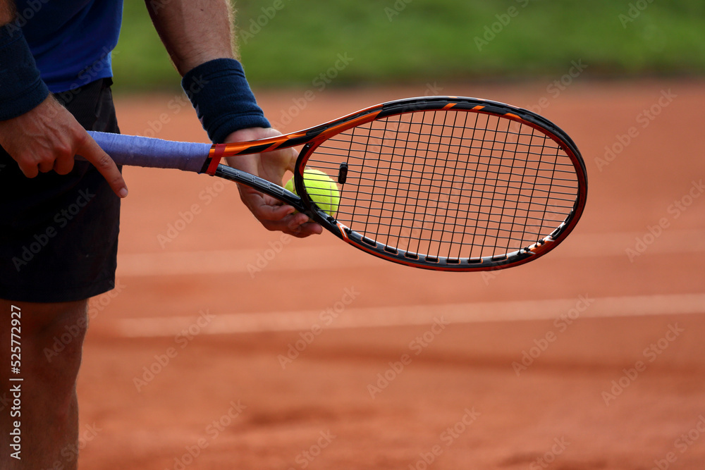 tennis player with racket