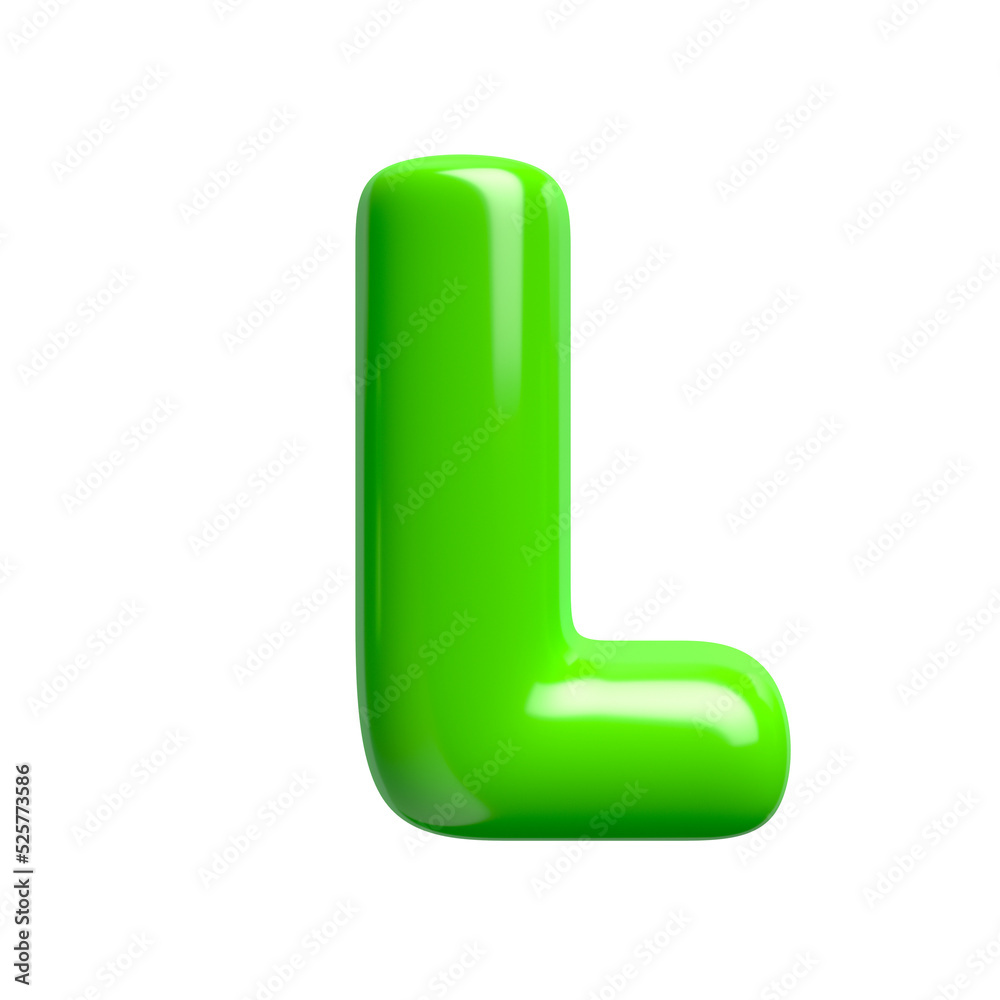 Green 3d font - Capital glossy 3d letter L Green 3d font - Capital glossy 3d letter L