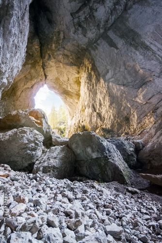 inside the cetatile ponorului cave, romania. beautiful scenery crafted by the nature