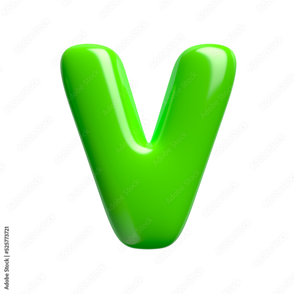 Green 3d font - Capital glossy 3d letter V Green 3d font - Capital glossy 3d letter V