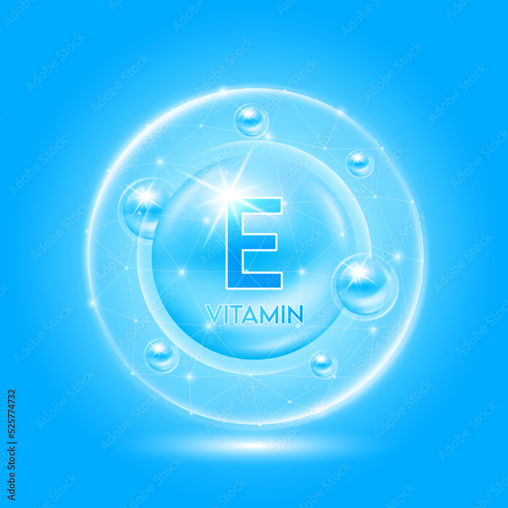 Vitamin E blue and translucent dome. Vitamins complex collagen. Beauty treatment nutrition skin care design. Medical and scientific concepts. 3D vector EPS10. Vitamin E blue and translucent dome. Vitamins complex collagen. Beauty treatment nutrition skin care design. Medical and scientific concepts. 3D vector EPS10.
