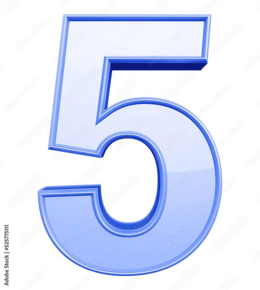 3d blue number 5 3d blue number 5