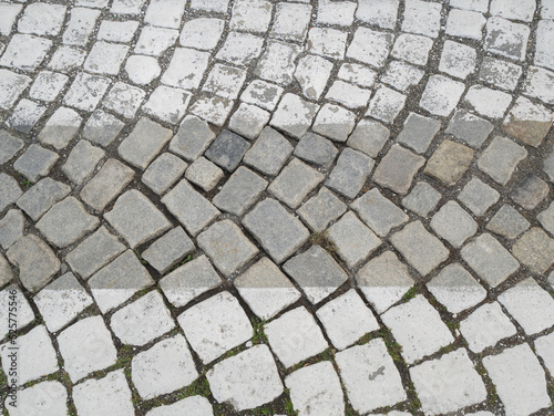 Pedestrian crossing on granite paving stones.