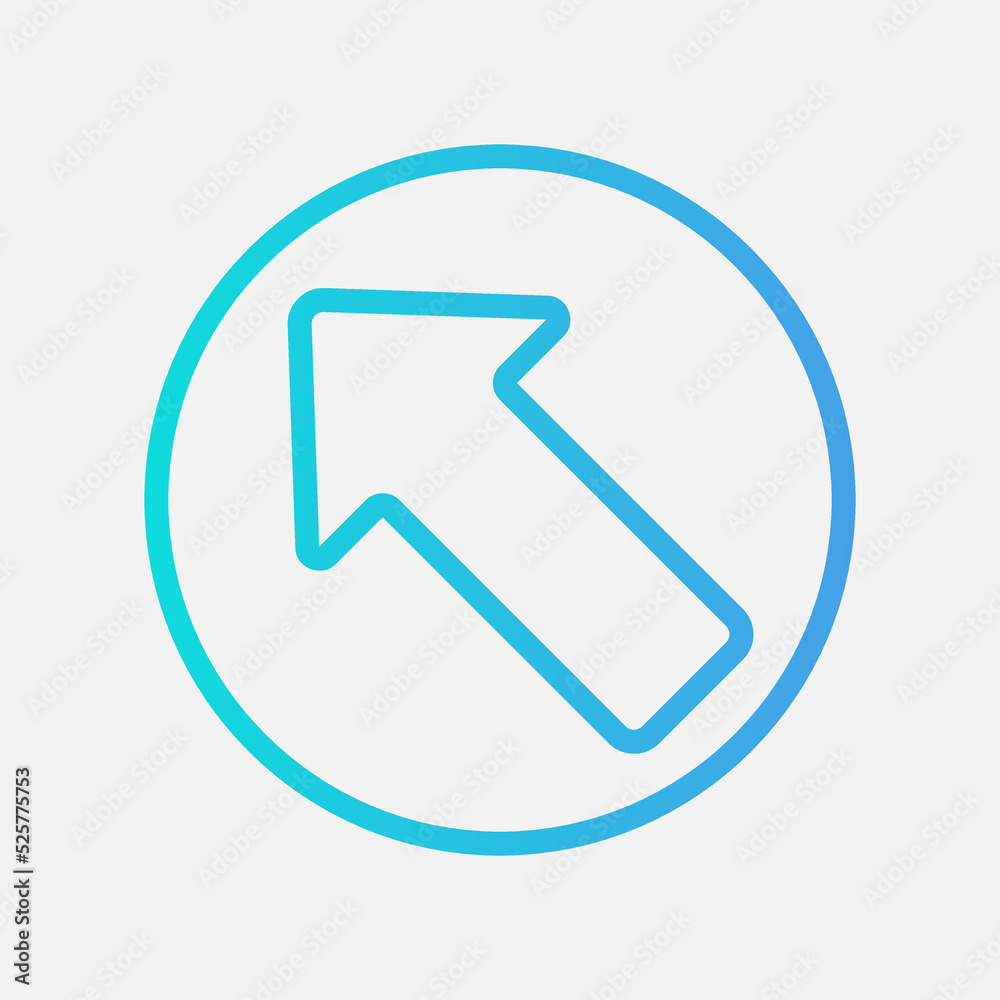 Up left arrow icon in gradient style, use for website mobile app presentation Up left arrow icon in gradient style, use for website mobile app presentation
