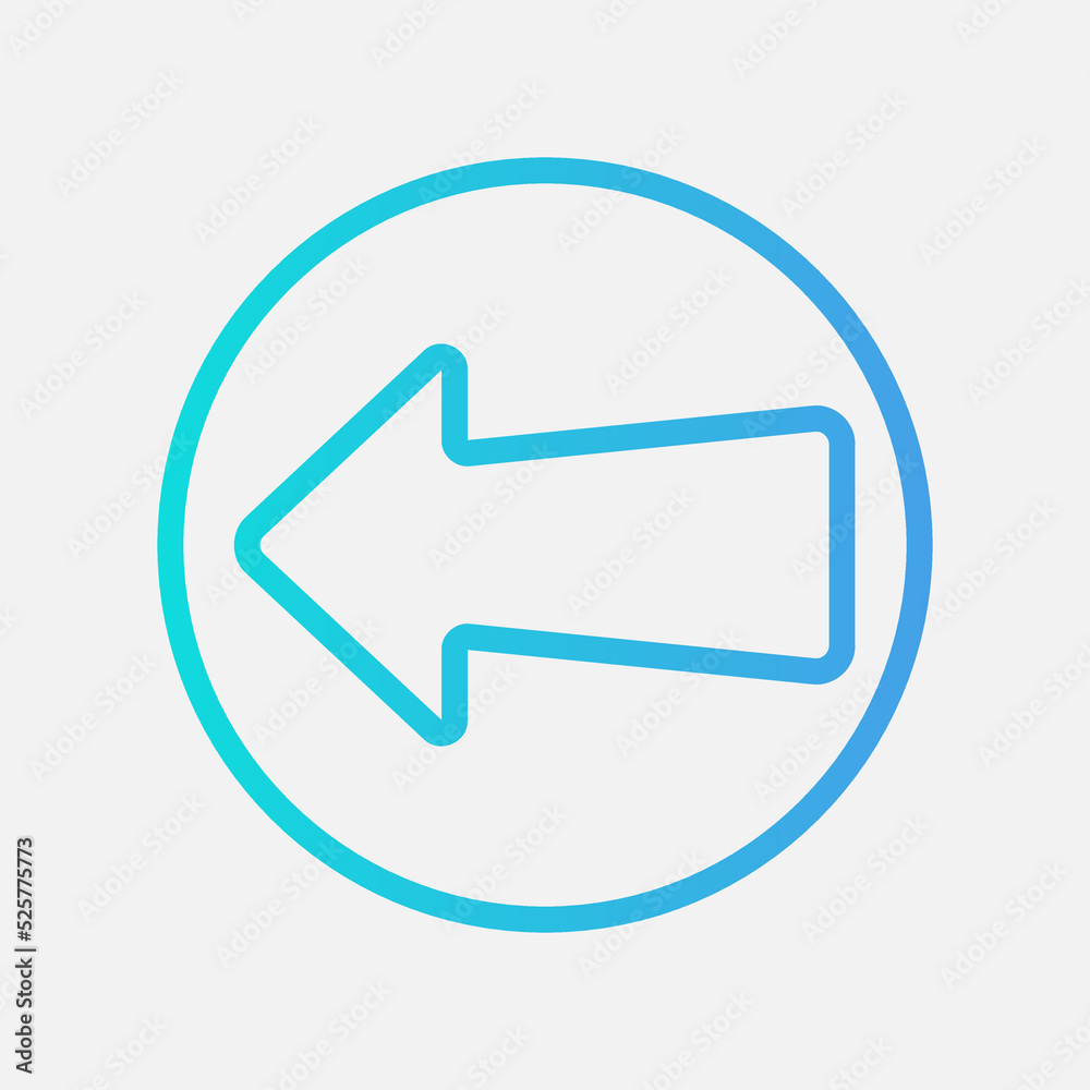 Left arrow icon in gradient style, use for website mobile app presentation Left arrow icon in gradient style, use for website mobile app presentation