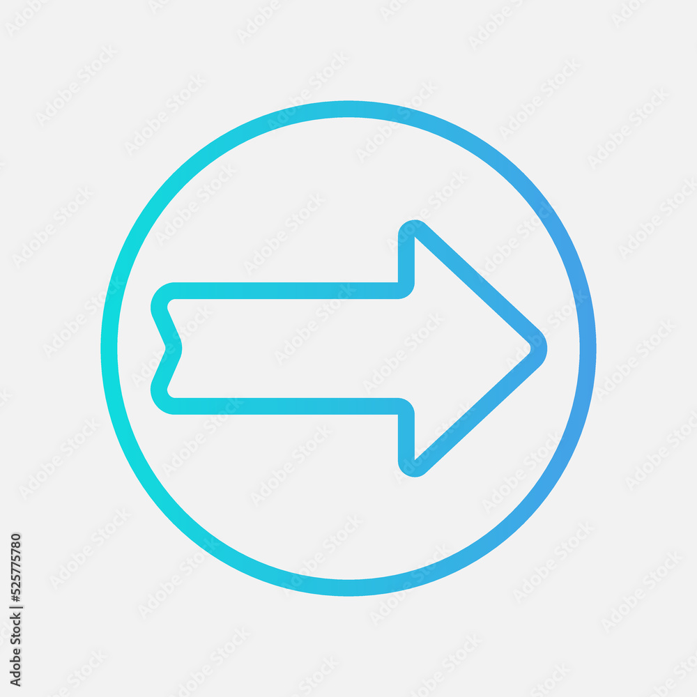 Right arrow icon in gradient style, use for website mobile app presentation Right arrow icon in gradient style, use for website mobile app presentation
