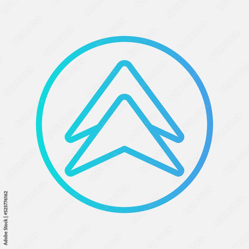 Up arrow icon in gradient style, use for website mobile app presentation Up arrow icon in gradient style, use for website mobile app presentation