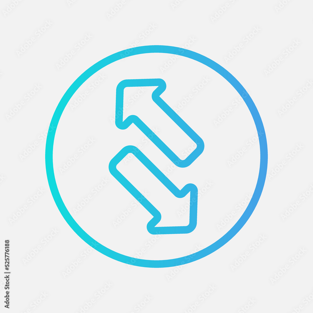 Exchange arrow icon in gradient style, use for website mobile app presentation Exchange arrow icon in gradient style, use for website mobile app presentation