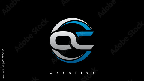 Schilderij op canvas OC Letter Initial Logo Design Template Vector Illustration