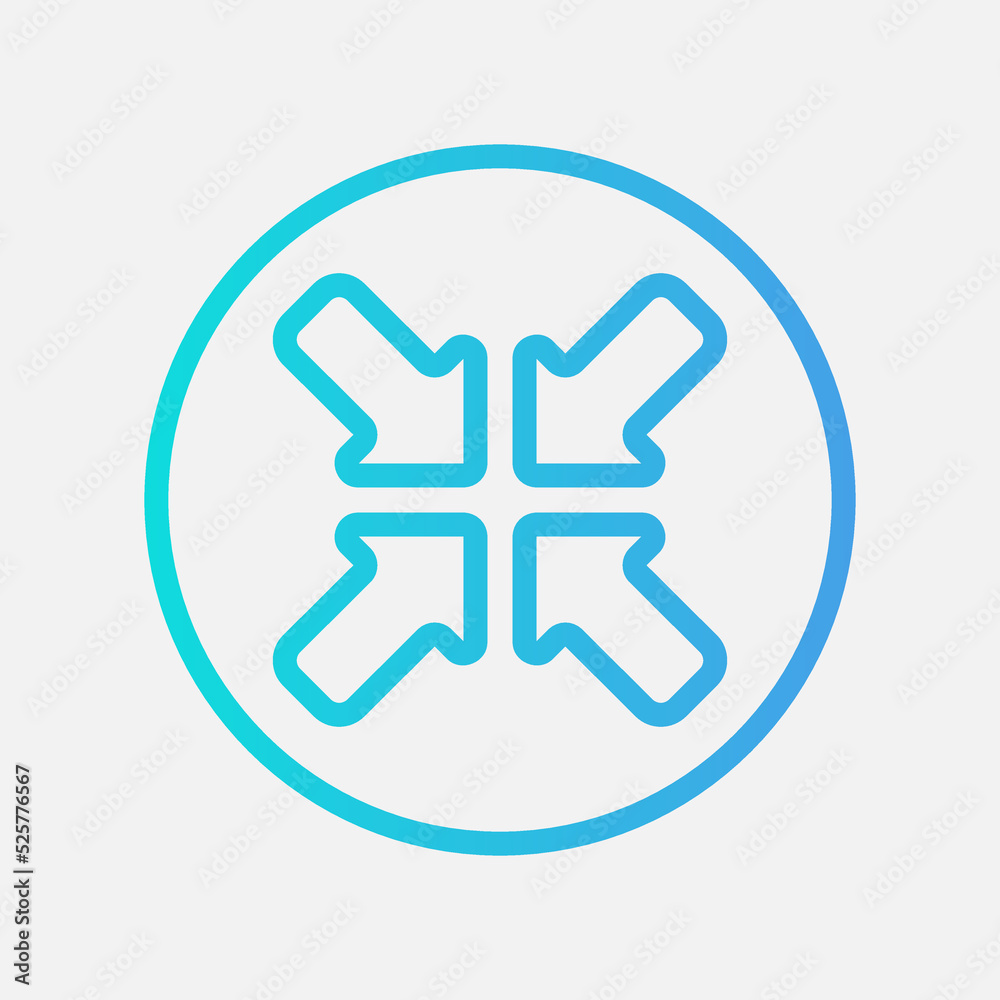 Obraz premium Minimize arrow icon in gradient style, use for website mobile app presentation