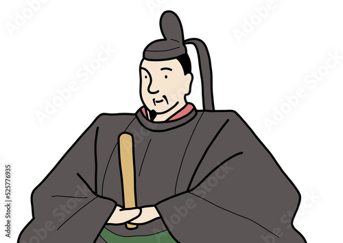 日本の伝統的な貴族。着物を着た天皇。朝廷に仕える歌人。