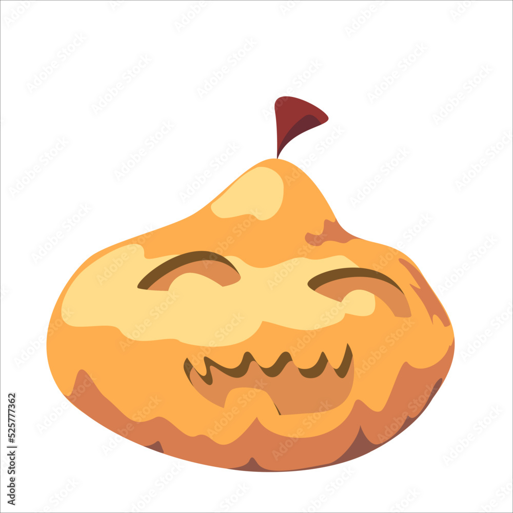 Obraz premium jack-o-lantern Halloween pumpkins. Smilling pumpkin. Flat isolated vector