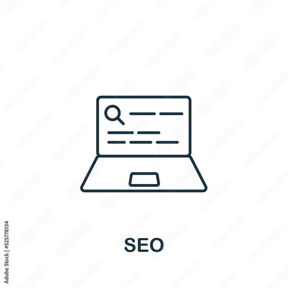 Seo icon. Line simple icon for templates, web design and infographics Seo icon. Line simple icon for templates, web design and infographics