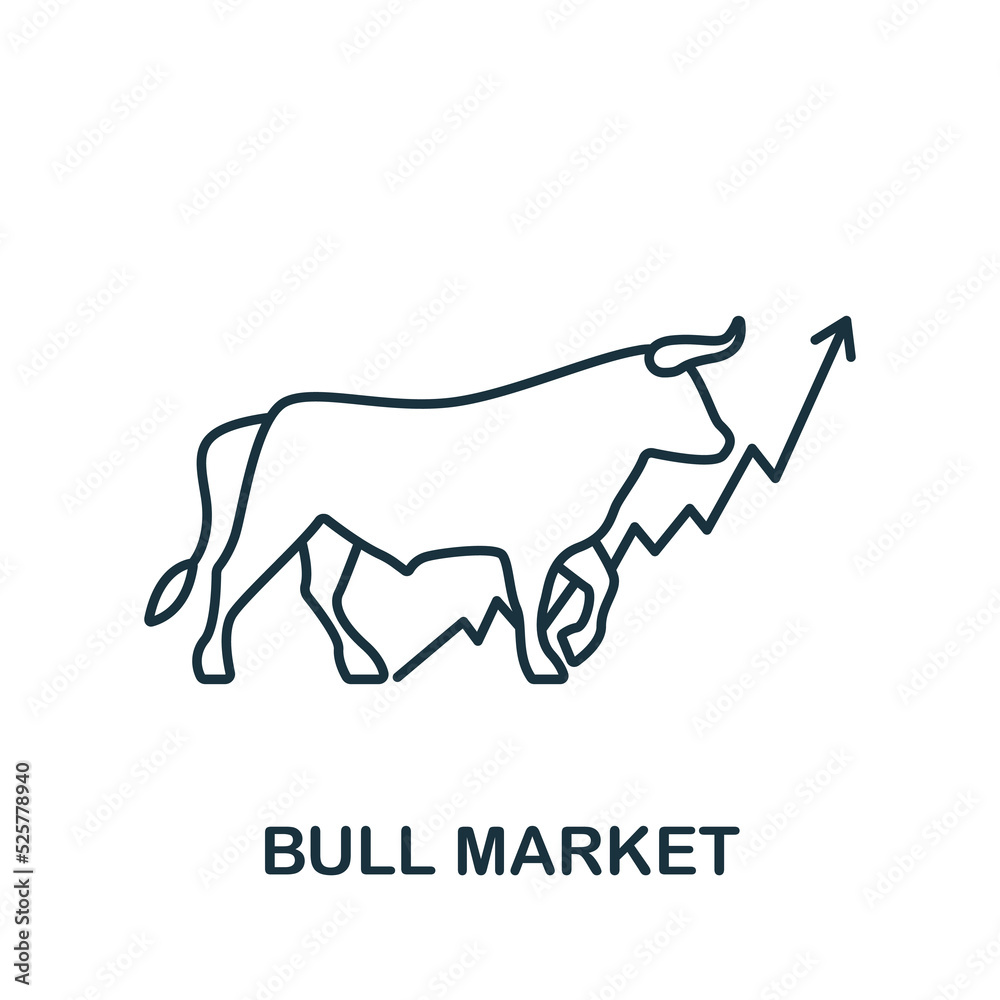 Bull Market icon. Line simple line Stock Market icon for templates, web design and infographics Bull Market icon. Line simple line Stock Market icon for templates, web design and infographics