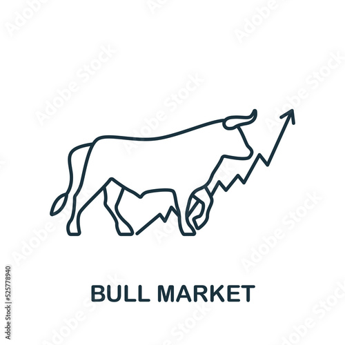 Bull Market icon. Line simple line Stock Market icon for templates, web design and infographics