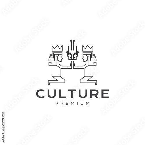 old people history kingdom logo design