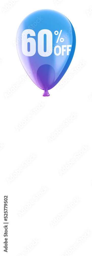 balloon with sale sign 60 percent off