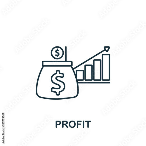 Profit icon. Line simple line Stock Market icon for templates, web design and infographics