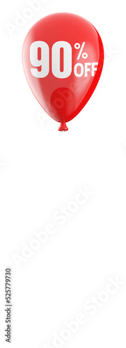 balloon with sale sign 90 percent off
