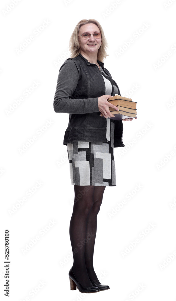 attractive young woman with a stack of books attractive young woman with a stack of books