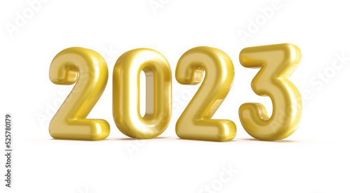 2023 number new year gold 3d