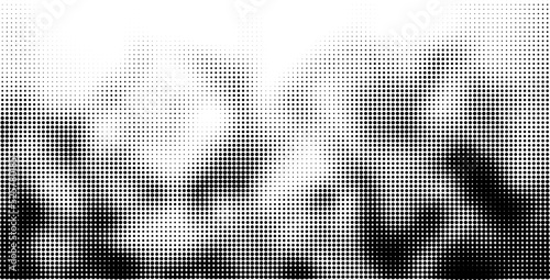 Halftone dotted grunge vector background. Urban old peeled wall