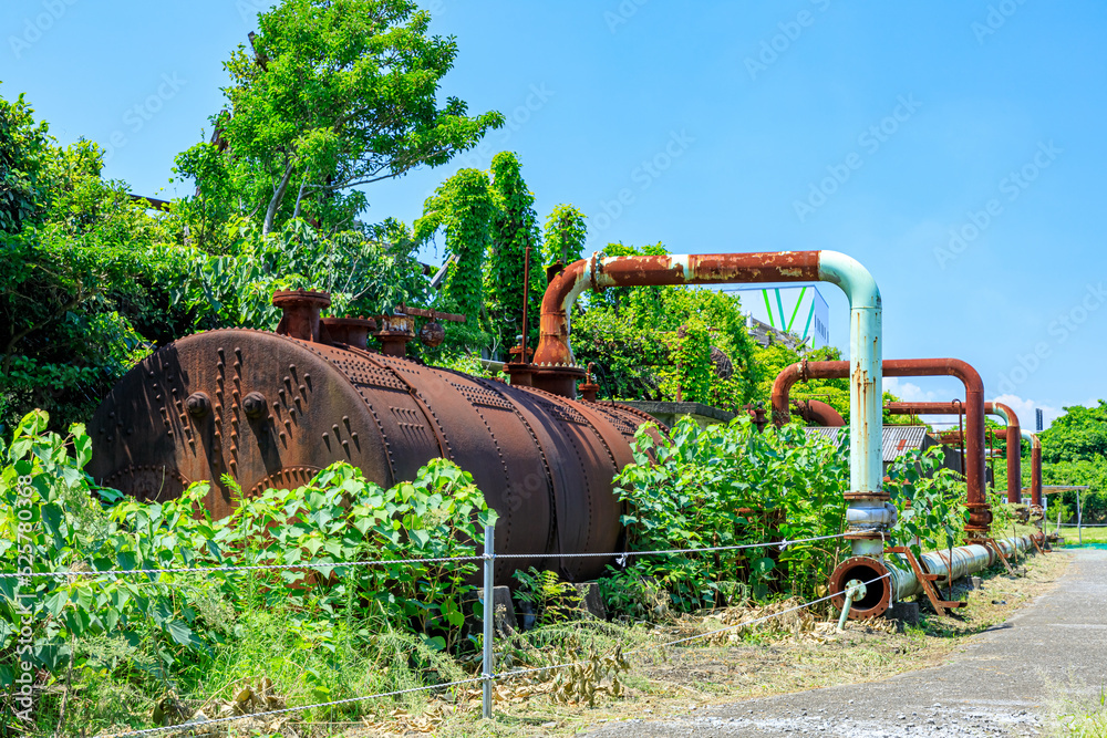 夏の三池炭鉱三川坑跡 福岡県大牟田市 Miike Coal Mine Mikawa Pit Ruins in Summer. Fukuoka-ken Oomuta city. 夏の三池炭鉱三川坑跡 福岡県大牟田市 Miike Coal Mine Mikawa Pit Ruins in Summer. Fukuoka-ken Oomuta city.