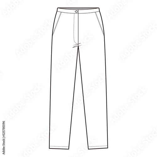 Cigarette pants Pants Flat Drawing Fashion Flat Sketches