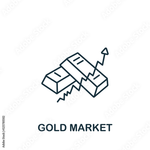 Gold Market icon. Line simple line Stock Market icon for templates, web design and infographics © Mariia