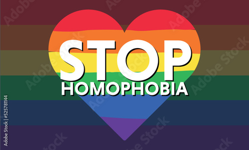 stop homophobia vector. LGBTQ+ Vector design.