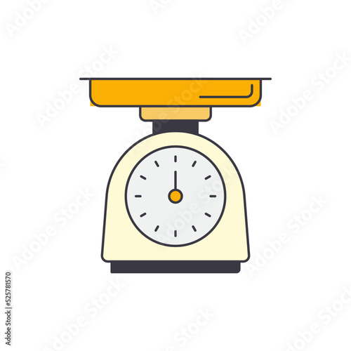 kitchen scale icon in color, isolated on white background 
