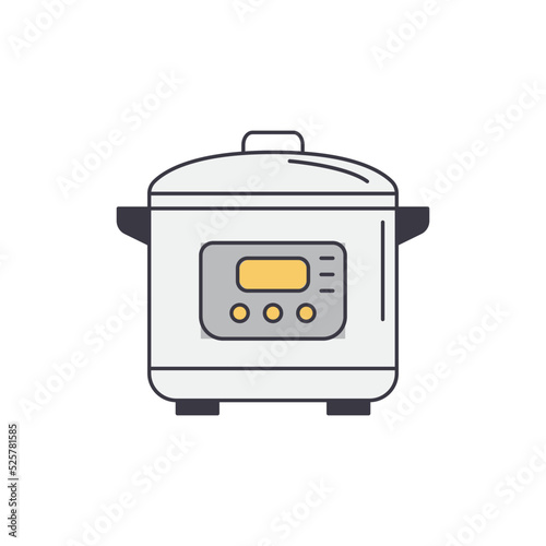 Multicooker icon in color, isolated on white background 