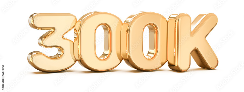 300k follower 3d render gold 300k follower 3d render gold