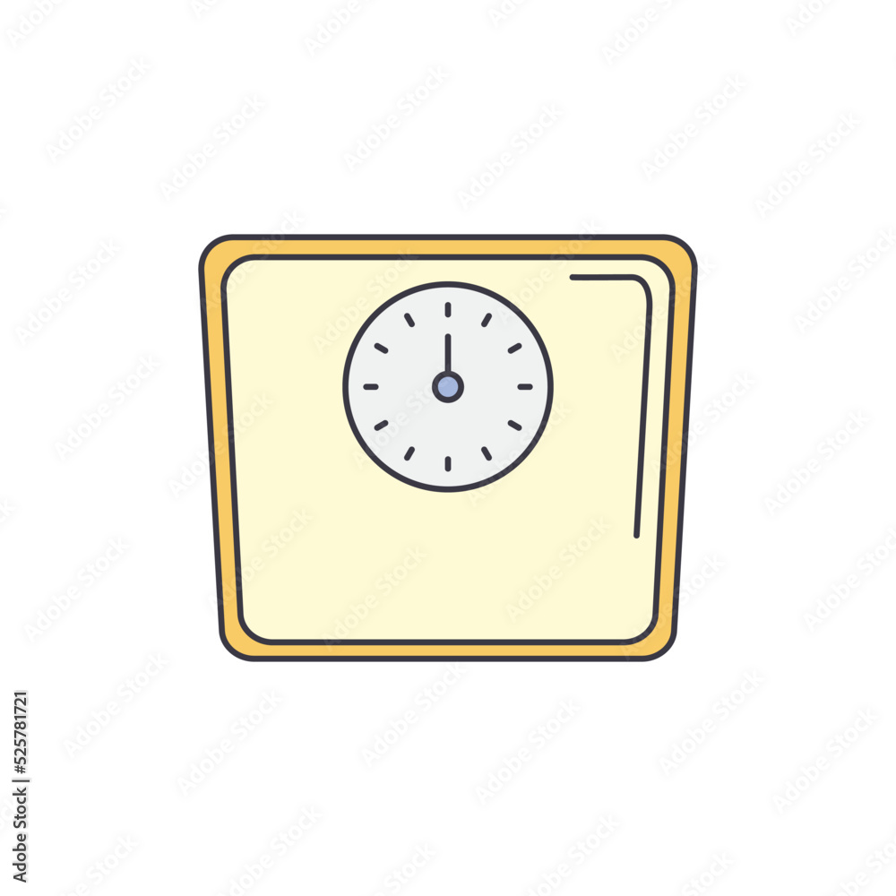Diet scales icon in color, isolated on white background Diet scales icon in color, isolated on white background