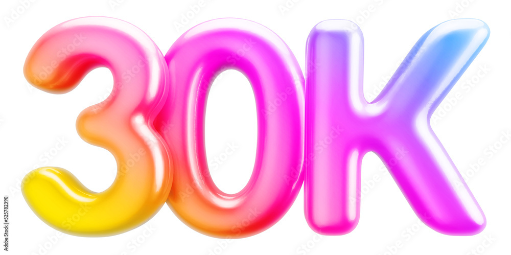 30k follower 3d render gradient 30k follower 3d render gradient