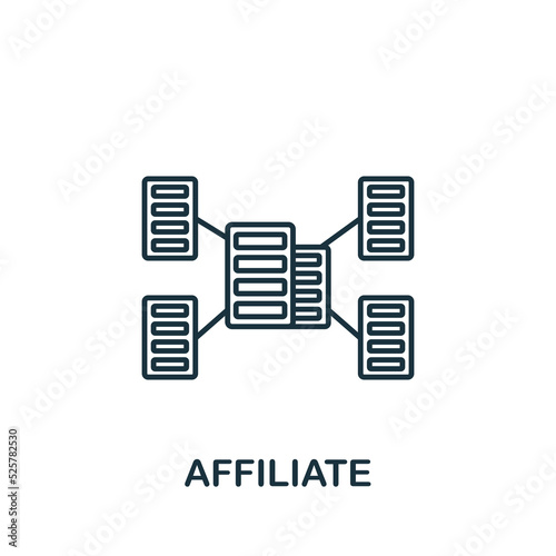 Affiliate icon. Line simple Streaming icon for templates, web design and infographics