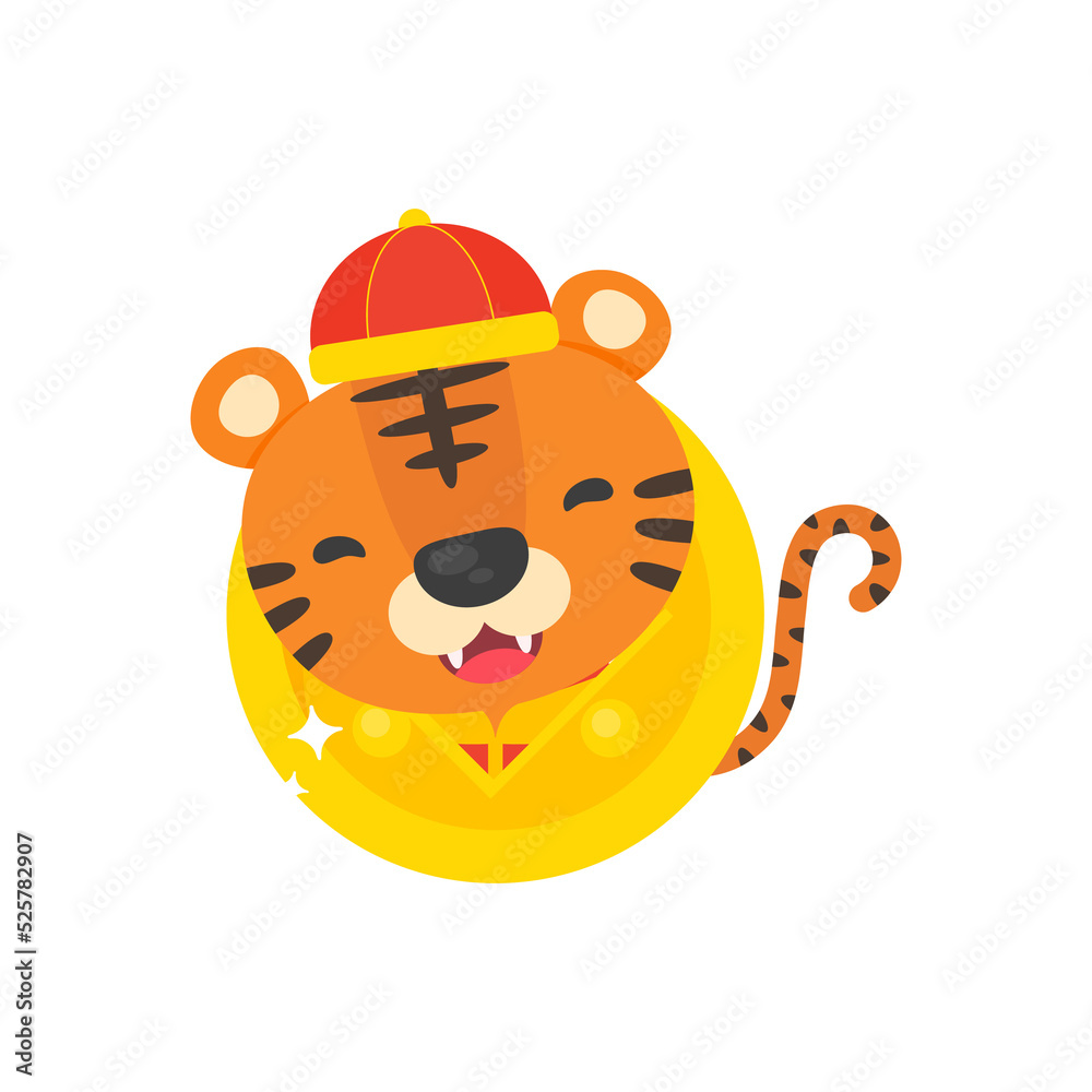Happy chinese new year 2022 Cartoon tiger holding gold blessing chinese new year. Happy chinese new year 2022 Cartoon tiger holding gold blessing chinese new year.
