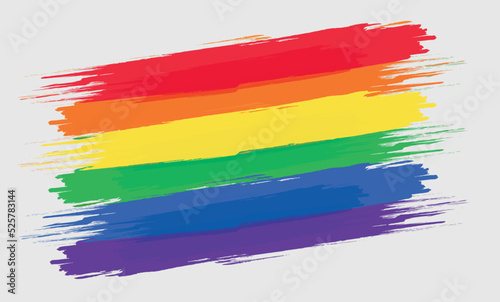 Bright rainbow paint strokes background. LGBTQ  Vector