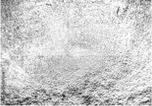 Halftone dotted grunge vector background. Urban old peeled wall