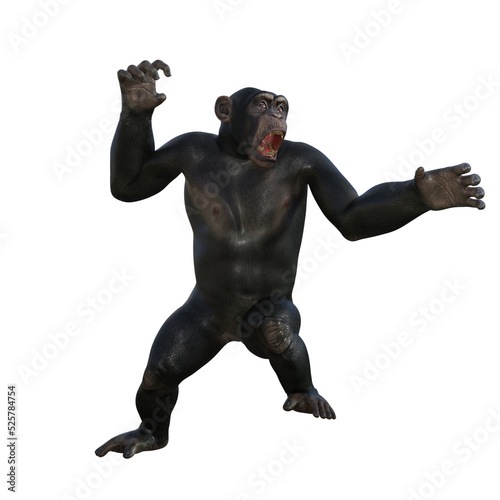 Print op canvas Chimpanzee 3D Model