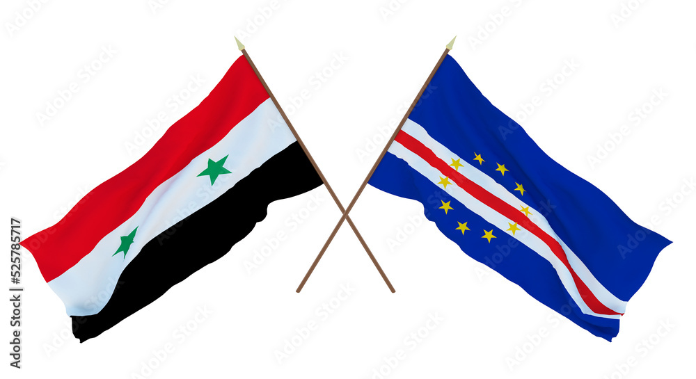 Background for designers, illustrators. National Independence Day. Flags Syria and Cape Verde Background for designers, illustrators. National Independence Day. Flags Syria and Cape Verde
