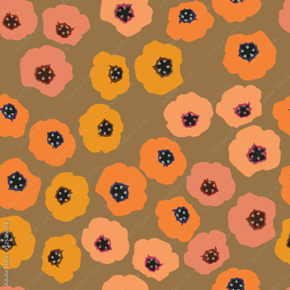 seamless plants pattern background with mixed tiny flowers , greeting card or fabric